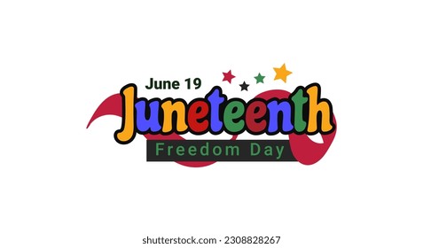 Juneteenth Freedom Day typography design. Celebration on june, typography vector for ads, social media, card, poster