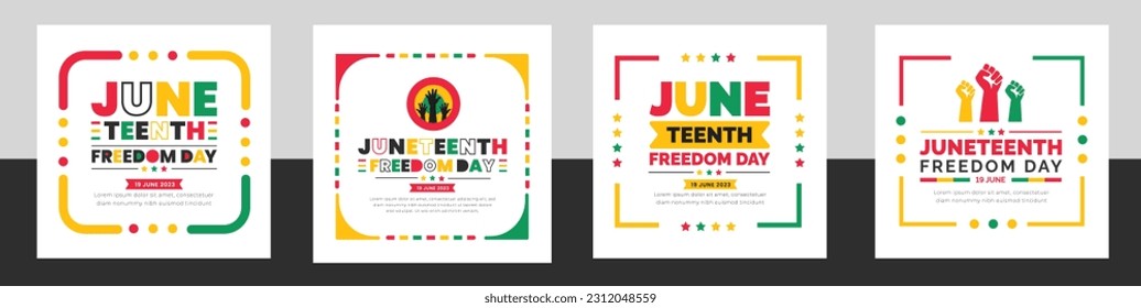 Jeden Freitag Typografie-Design verwenden soziale Medien Post-Banner, Hintergrund, Banner, Karte, Poster. Konzept des Afrikanischen Unabhängigkeitstages, Tag der Freiheit und der Emanzipation. 19. Juni.