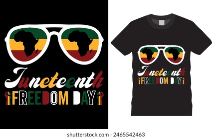 Juneteenth Freedom Day Typography Vector t shirt design illustrator. Typography t-shirt design. Typography apparel. Print template for t-shirt. 