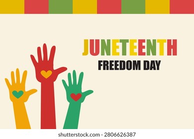 Juneteenth Freedom Day Unity Hands Flat Design Illustration