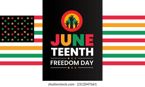 Juneteenth Freedom Day usa flag background, banner, card, poster with typography design. African American Independence Day background, Day of freedom and emancipation. 19 June. vector.