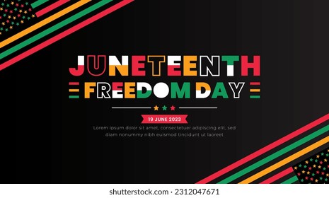 Juneteenth Freedom Day usa flag background, banner, card, poster with typography design. African American Independence Day background, Day of freedom and emancipation. 19 June. vector.