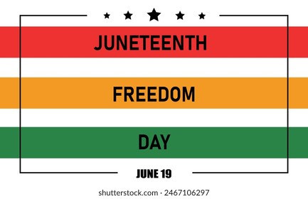 Juneteenth Freedom Day USA on white background