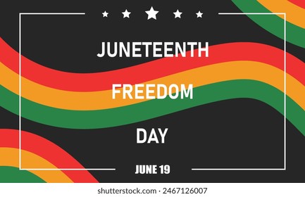 Juneteenth Freedom Day USA on black background