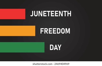 Juneteenth Freedom Day USA on black background