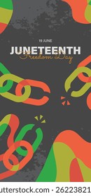 Juneteenth Freedom Day Vector Art with Bold Text and Patriotic Colors