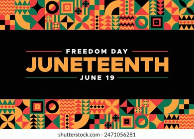 Juneteenth Freedom Day vector, Black history month African American Independence Day illustration, Kwanzaa background pattern design for banner