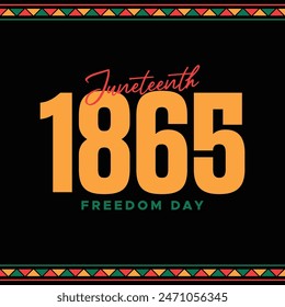 Juneteenth Freedom Day vector, Black history month African American Independence Day illustration, Kwanzaa background pattern design for banner