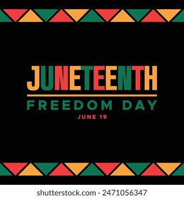 Vector del Día de la Libertad Juneteenth, mes de historia negra Ilustración del Día de la Independencia Afroestadounidense, diseño de patrón de fondo Kwanzaa para Anuncio