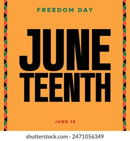 Juneteenth Freedom Day vector, Black history month African American Independence Day illustration, Kwanzaa background pattern design for banner