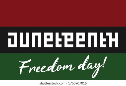 Juneteenth, Freedom Day. Vector Flag Illustration. Afro American celebration. Vector Logo.