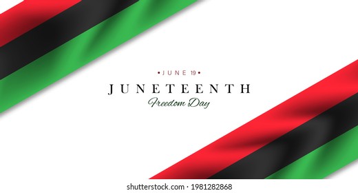 Juneteenth Freedom Day vector illustration with waving flag.