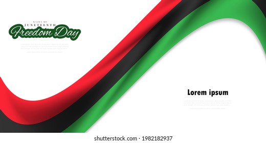 Juneteenth Freedom Day vector illustration with waving flag.
