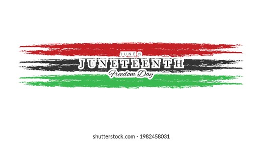 Juneteenth Freedom Day vector illustration with brush flag design.
