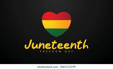 Juneteenth freedom day. Vector illustration of heart shape. Suitable for banners, web, social media, greeting cards etc