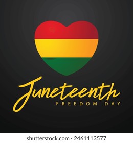 Juneteenth freedom day. Vector illustration of heart shape. Suitable for templates, web, social media, greeting cards etc