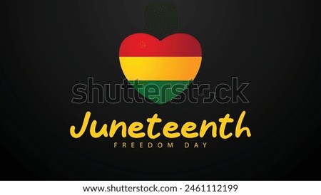 Juneteenth freedom day. Vector illustration of heart shape. Suitable for banners, web, social media, greeting cards etc