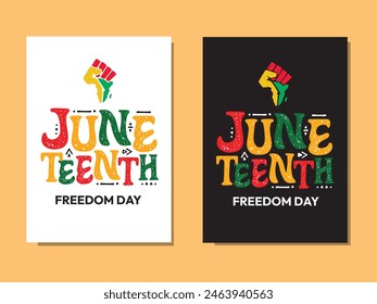 Juneteenth freedom day vector poster design, print, wall illustration.