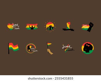 Juneteenth Freedom Design Element Set 