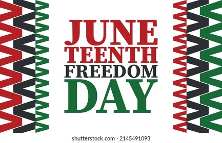 Juneteenth. Freedom and Emancipation day in June. Independence Day. Annual African-American holiday, celebrated in June 19. American history and heritage. Vector poster, illustration and banner