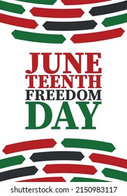 Juneteenth. Freedom and Emancipation day in June. Independence Day. Annual African-American holiday, celebrated in June 19. American history and heritage. Vector poster, illustration and banner