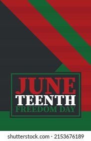 Juneteenth. Freedom and Emancipation day in June. Independence Day. Annual African-American holiday, celebrated in June 19. American history and heritage. Vector poster, illustration and banner