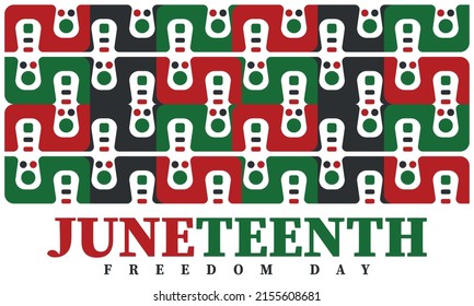 Juneteenth. Freedom and Emancipation day in June. Independence Day. Annual African-American holiday, celebrated in June 19. American history and heritage. Vector poster, illustration and banner