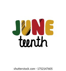 Juneteenth Freedom, Emancipation, Independence Day. Vector illustration for poster, banner, card and background. 