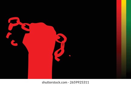 Juneteenth Puño Libre con Cadenas Rotas Arte vectorial