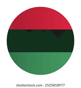 Insignia de la bandera de la libertad de Juneteenth. Bandera del círculo panafricano o bandera de América africana. Vector