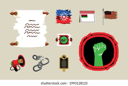 juneteenth freedom parchment flag chains