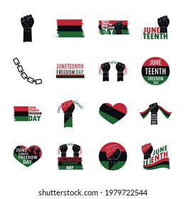 juneteenth freedom raised hand flag heart chain
