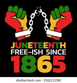 Juneteenth Free-ish 1865 Vector For Black History Day, African American, Freedom, Broken Chain