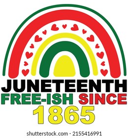 Juneteenth free-ISH since 1865,  Happy Juneteenth independence day shirt print template typography design for vector file.