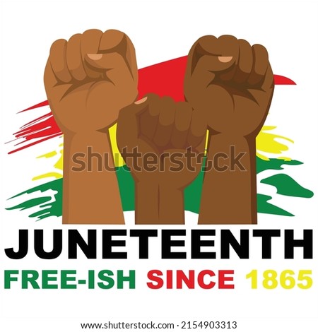 Juneteenth free-ISH since 1865 , Happy Juneteenth independence day shirt print template typography design for vector file.