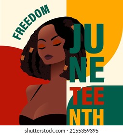 Juneteenth Free-ish Since June 19, 1865. Freeish Design of Banner. Black Lives Matter. Vector logo Illustration. Juneteenth Independence Day. Freedom or Emancipation day. Annual american holiday