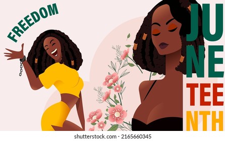 Juneteenth Free-ish Since June 19, 1865. Freeish Design of Banner. Black Lives Matter. Vector logo Illustration. Juneteenth Independence Day. Freedom or Emancipation day. Annual american holiday