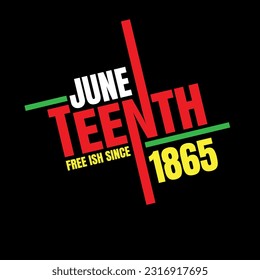 Juneteenth Free-ish Since June 19, 1865. Freeish Design of Banner. Black Lives Matter. Vector logo Illustration.