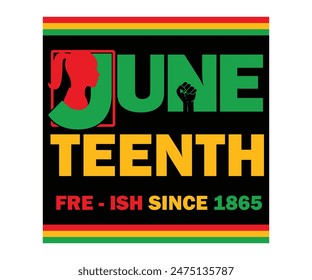 Juneteenth Free-ish since June 19, 1865. End of African-American slavery. Juneteenth concept. Flat vector illustration.