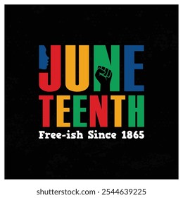 Juneteenth Free-ish Desde El 19 De Junio De 1865. El fin de la esclavitud en los Estados Unidos. Concepto Juneteenth. Ilustración vectorial plana.