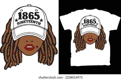 Juneteenth Girl Locs Hair 1865 shirt, Juneteenth 19, Freedom Day, Africa , Black History , Black Pride, Free-ish 1865