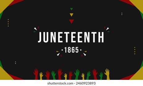 Juneteenth greeting template background on black background