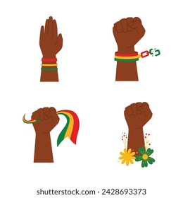 juneteenth hand symbol element design collection