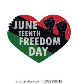 juneteenth hands flag in heart