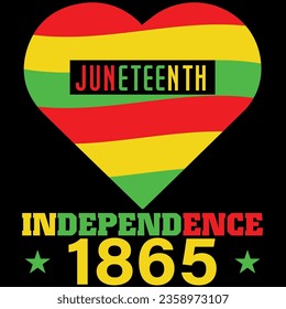 Juneteenth heart independence 1865 t-shirt design
