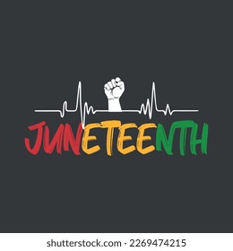 19 de junio latido de corazón bandera de Junetdecis afro tee svg, 12 de junio, africano, americano