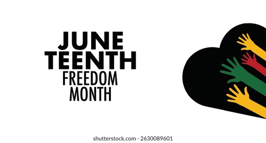 Juneteenth history month celebrate. vector illustration design graphic Black history month. Freedom or Emancipation day. Annual American holiday, Horizontal banner vector illustration.	