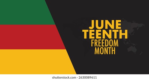 Juneteenth history month celebrate. vector illustration design graphic Black history month. Freedom or Emancipation day. Annual American holiday, Horizontal banner vector illustration.	