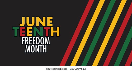 Juneteenth history month celebrate. vector illustration design graphic Black history month. Freedom or Emancipation day. Annual American holiday, Horizontal banner vector illustration.	
