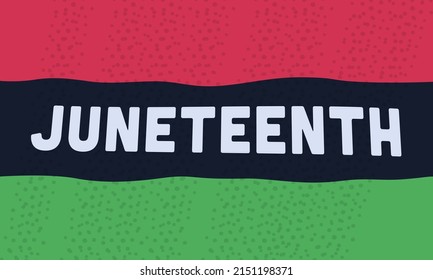 Juneteenth holiday flag in red, black and green. Vector flag design illustration.